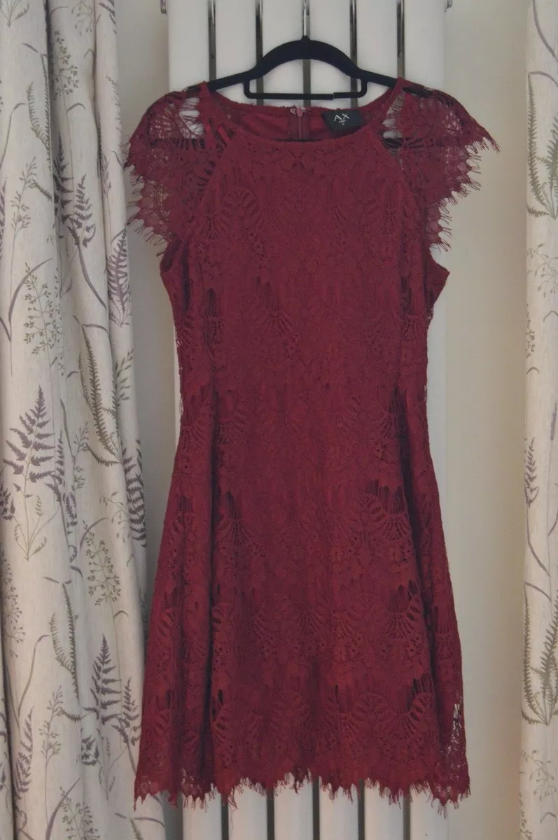 New look red dress cheap lace