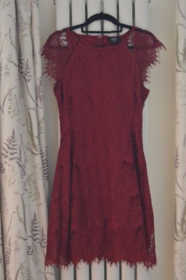 new look red lace dress