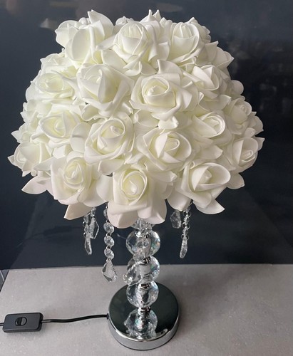 Luxus Rose Kristall Tischlampe LED Leuchte mit hängenden Perlen - elegante Deko - Bild 26 von 27