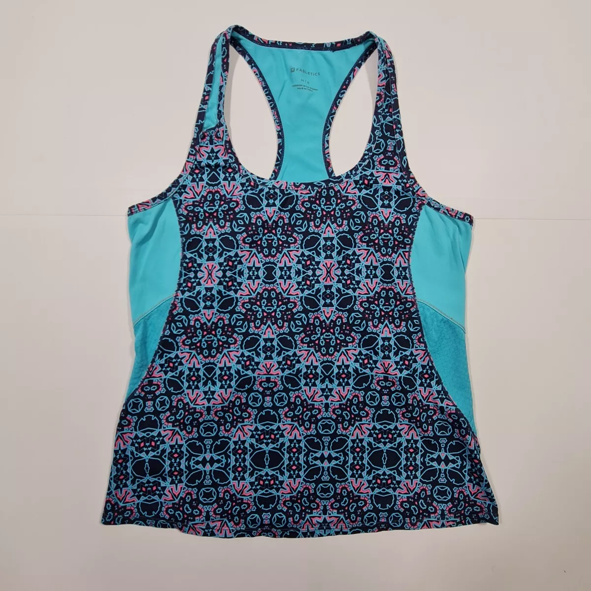 Fabletics Womens Tank Top Blue Medium Sleeveless Activewear Vest Racer Back