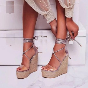 clear wedge strappy sandal