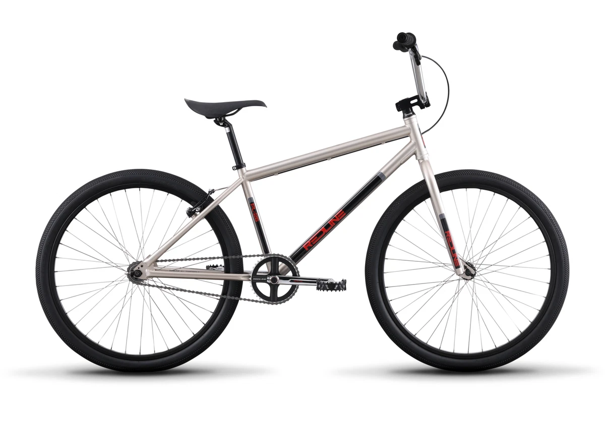 Redline PL26 Retro Silver 26 in Chromoly Adult BMX Cruiser Bicycle