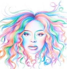 Beyonce artwork. original Art. rainbow Beyonce art. Beyonce art.  Beyonce gift 