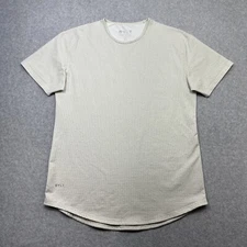 BYLT Drop Cut SS Lux T Shirt Men Large Blue Polka Dot Stretch Performance Gym