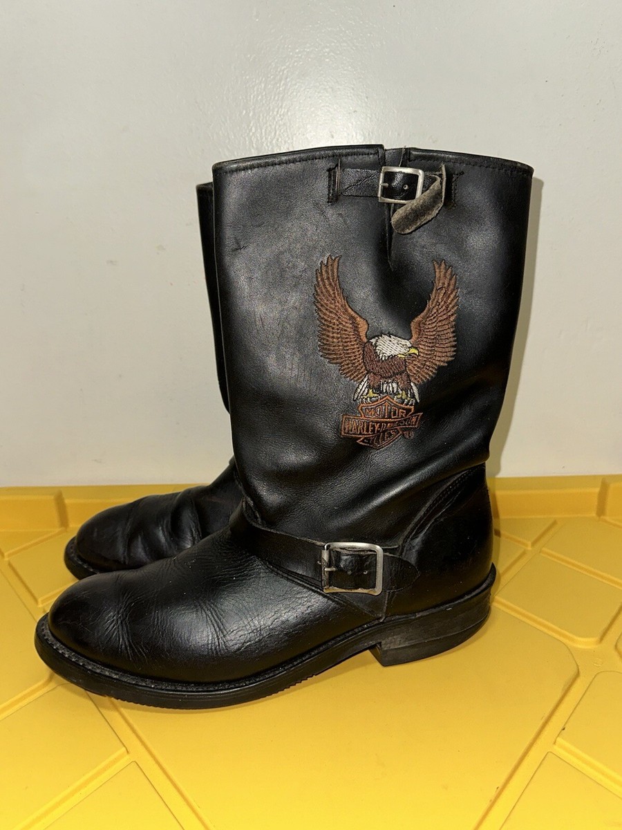Vintage HARLEY DAVIDSON Mens 10 Leather Motorcycle Engineer