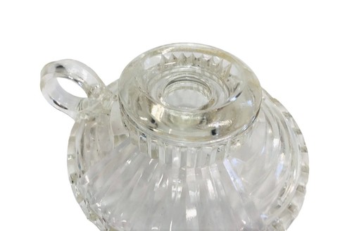 2Finger Loop Candle Holder Anchor Hocking Depression Glass Vintage Clear - Picture 4 of 8