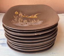 LONGWY STYLE ENAMEL HUNTING DECOR 12 PLATES SERIES
