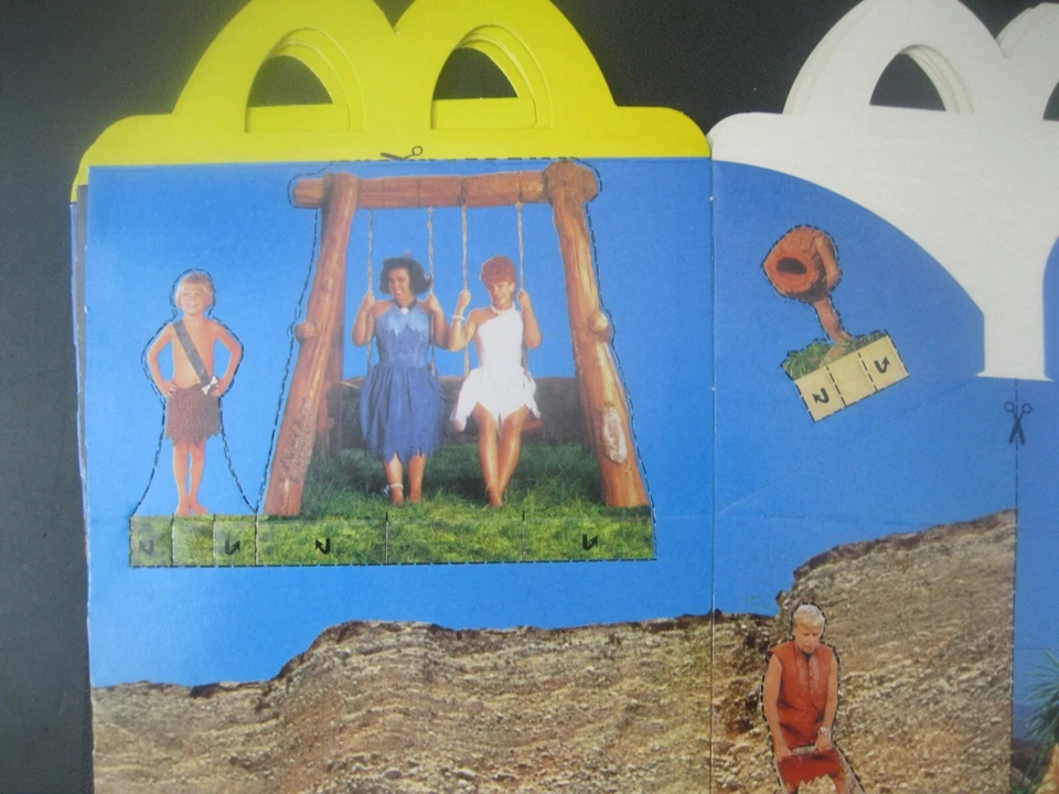 Los Picapiedra "Juego completo de caja de comida feliz" como nuevo McDonald's/Europa 1994 Foto 4 de 4