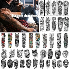 Waterproof Temporary Fake Tattoo Sticker Full Sleeve Animal Leg Body Arm Art ☾