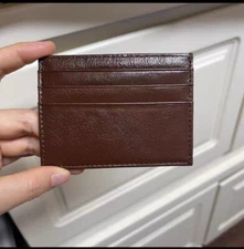 Leather Card ID Money Holder Coin Holder Wallet - Slim Bifold Credit Card Case