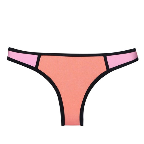 Women's Push Up Neoprene Bikini Set Two Pieces Block Color Padded Swimsuit - Picture 39 of 46