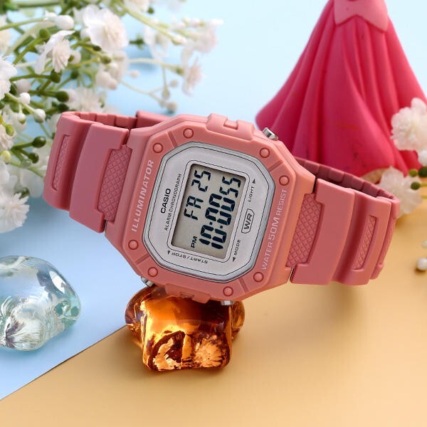 Casio Universal Pink Waterproof Electronic Watch W-218HC-4A | eBay
