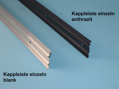 Kappleiste 1m & 2m Aluminium stranggepresst Wandanschlußprofil blank / anthrazit