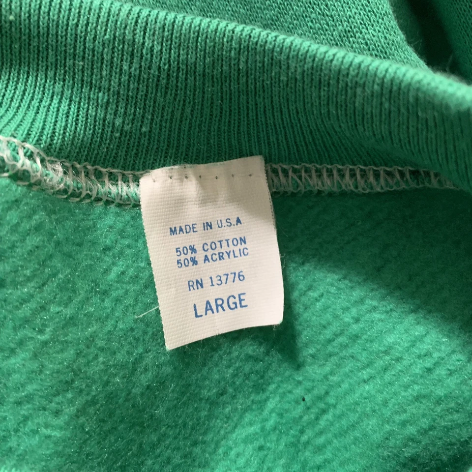 Vintage 80’s Made In USA Green Sweatshirt Teddy Bear & Paws Crewneck Size Large - Image 4 of 4