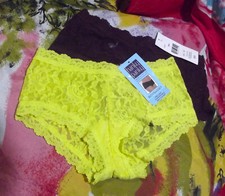 2 NEW HANKY PANKY 4812 LEMG/DDAP SIGNATURE MADE IN USA LACE BOYSHORT PANTIES XS