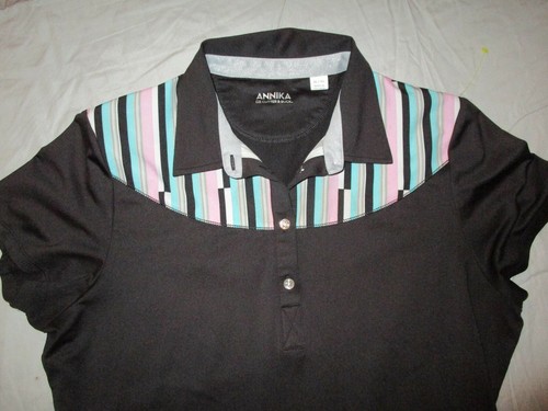 POLO GOLF SHIRT XL BLACK PINK BLUE 