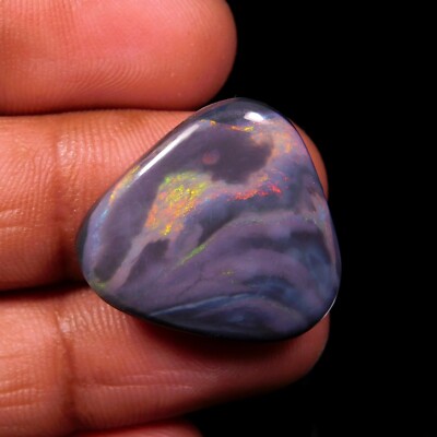 Natural Black Australian Opal, Fancy Shape, Big Size, Blazing Fire, Black Base.