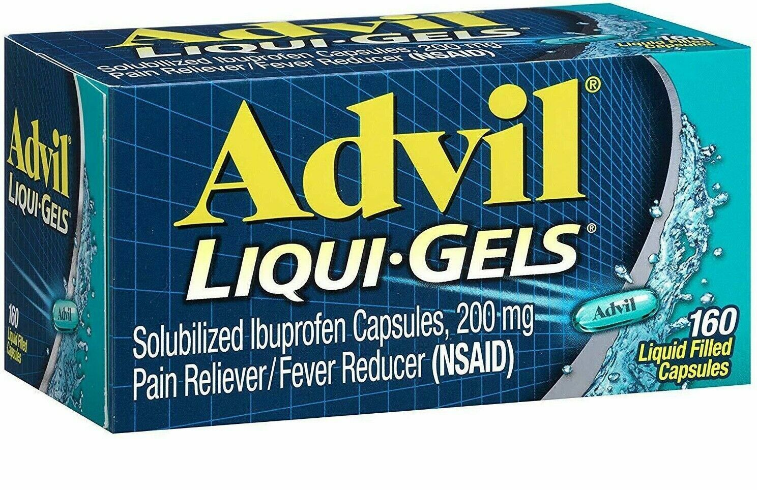Advil Solubilized Ibuprofen 200 mg Pain Reliever Fever Reducer 160 Capsule 12/22