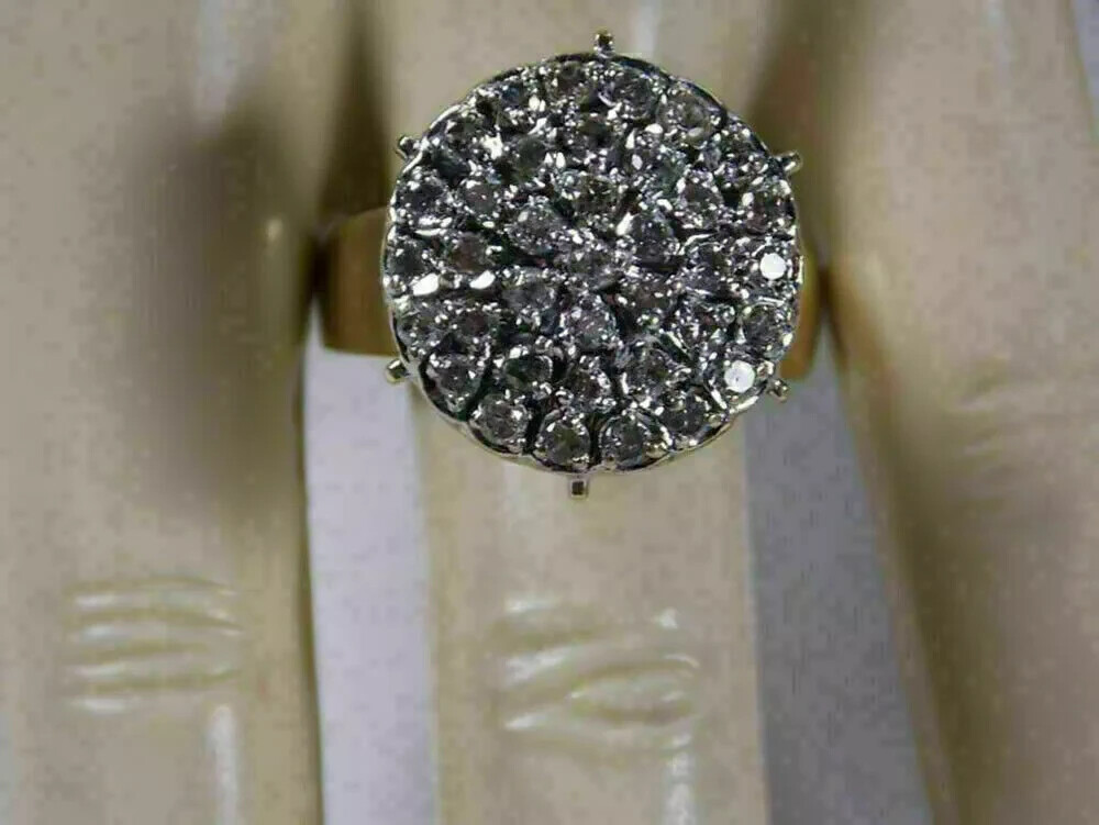 1.20Ct Lab-Created Round Cut Diamond Wedding Womens Ring 14K Yellow Gold Finish