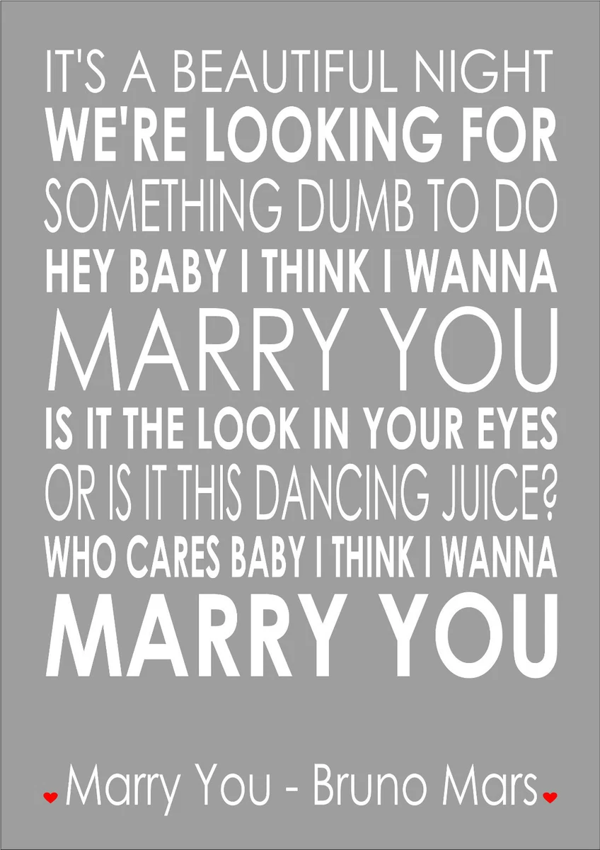 Marry Me Lyrics Bruno Mars