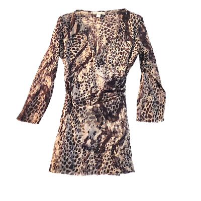 New York & Company dress Women Leopard Mesh S Mob Wife retro Gwyneth  Paltrow 90s