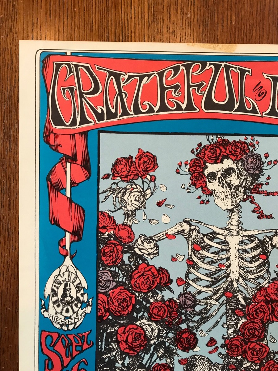 グレイトフルデッド スカル＆ローズ ブラックライトポスター Grateful Dead Skull and Roses Vintage Black Light Poster 23