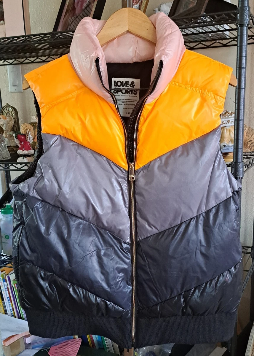 Color block puffer hot sale vest