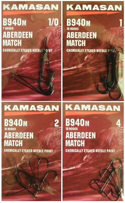 Kamasan B940 m Aberdeen Sea Match Fishing Hooks All Sizes