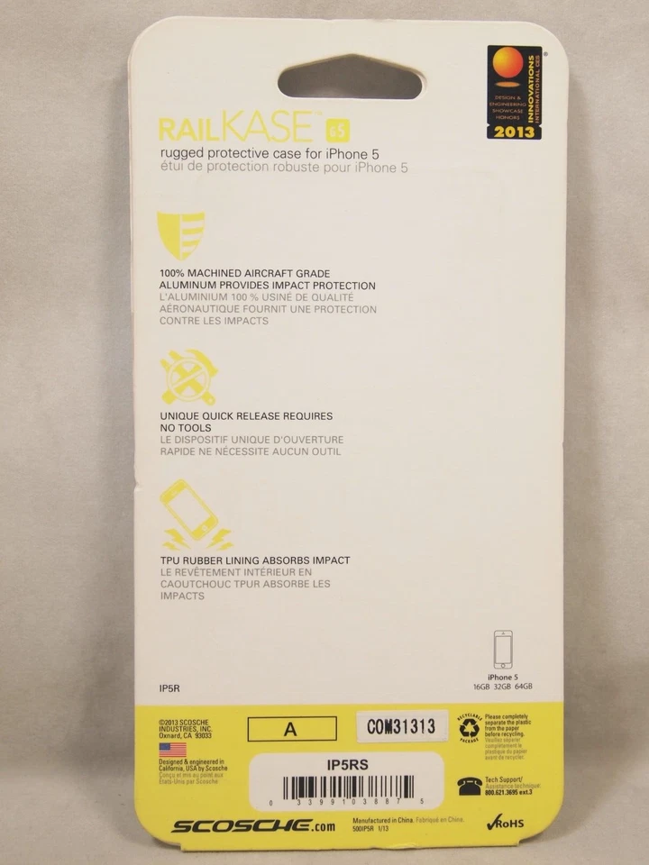 Funda protectora Scosche plateada aluminio metal doble capa para iPhone SE (1ª generación)/5S/5 Foto 2 de 3