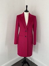 Hobbs Tilda Fuchsia Pink 100% Wool Coat Size 10