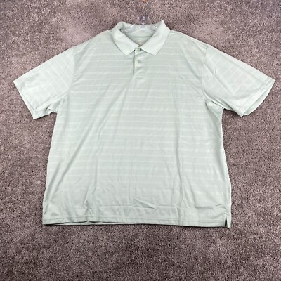 Marc Edwards Polo Shirt Men's XXL Short Sleeve Green Striped