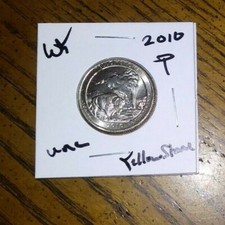  2010 - P Mint - Wyoming - Yellowstone Quarter + Protective Coin Flip!