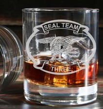 Sealteam 3 Engraved Whiskey Tumbler Glass 330ml 