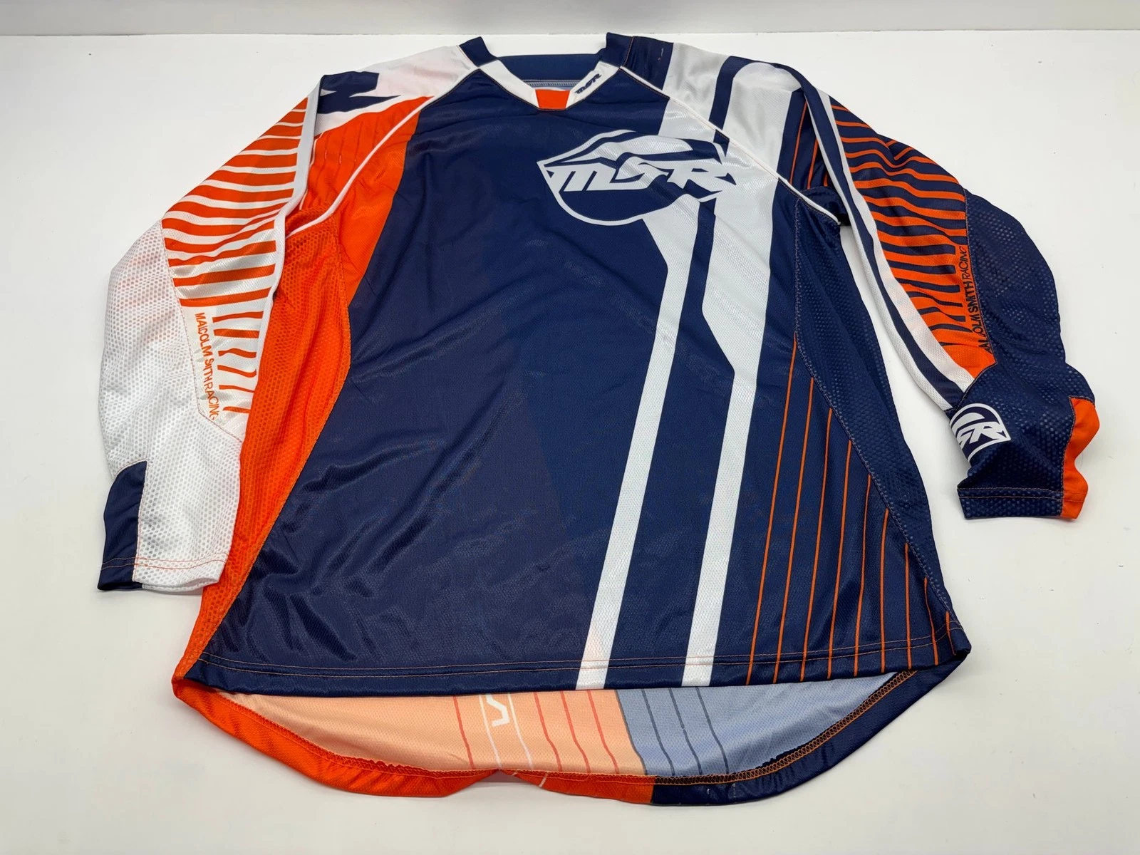 MSR Men's Jersey Large Orange White Blue L Riding Shirt Apparel Gear Motocross