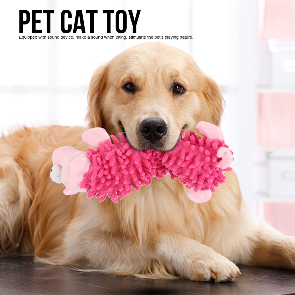 Cute Brown Dog Plush Toy With Sound Device For Pet Molar Teeth Playing Excellent