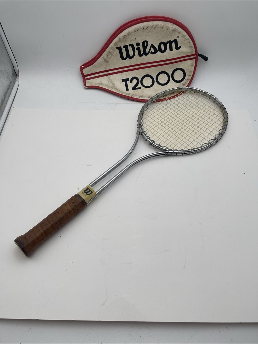 Vintage WILSON T2000 Steel Tennis Racquet With Cover 4-5/8