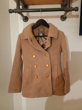 J.Crew Majesty Peacoat Camel Wool Nello Gori Stadium Cloth Womens UK 8 US 4