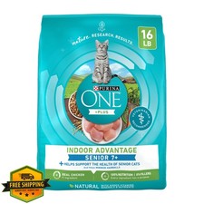 Purina ONE Indoor Advantage Senior Dry Cat Food 16 lb Bag 3.54 per pound