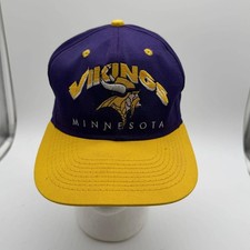 Vintage Minnesota Vikings Hat #1 Apparel Snapback Purple Gold Made in USA NFL