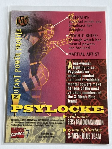 Psylocke 7 Marvel Comics/Fleer Ultra X Men 1994 casi nuevo - 7,0 + - Imagen 3 de 13
