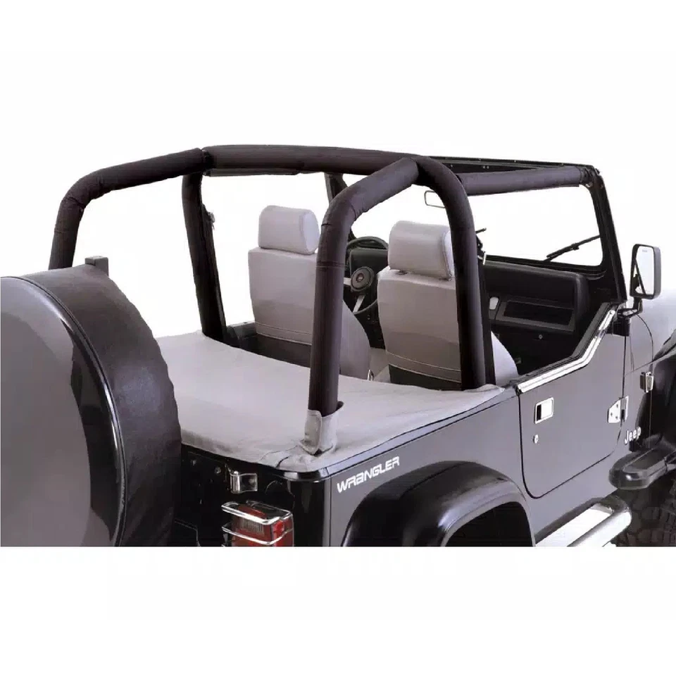 Rugged Ridge Black Polyester Half Roll Bar Cover Kit for 07-18 Wrangler JK 4 DR Foto 3 de 4