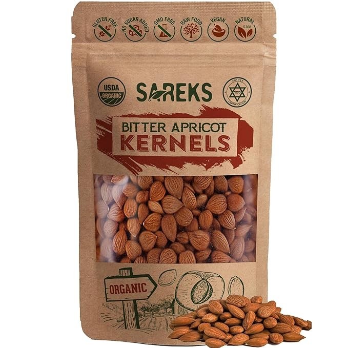 Bitter Apricot Kernels Organic Raw (1 LB) USDA Organic Certified - Turkey