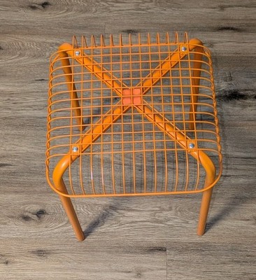 OLD IKEA 廃盤 VASTERON スツール / 収納カゴ レトロポップ IKEA VÄSTERÖN Orange Stool Vintage Metal Wire Stool Vasteron | eBay