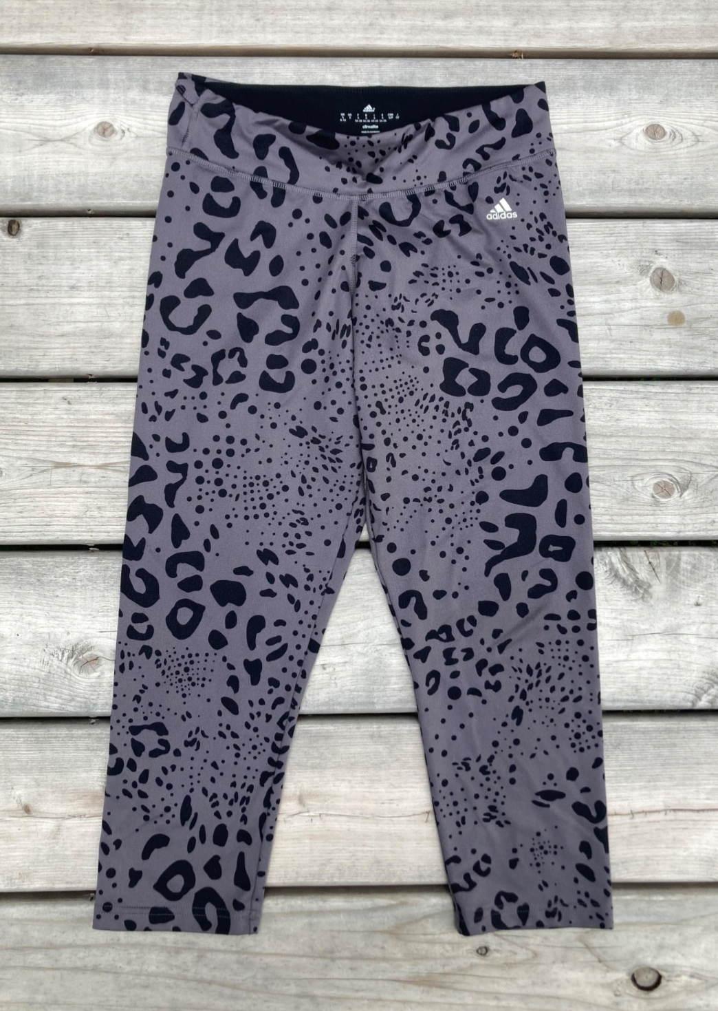 ADIDAS Climalite Women's Cropped Capri Gray Athletic LEGGINGS Size Small