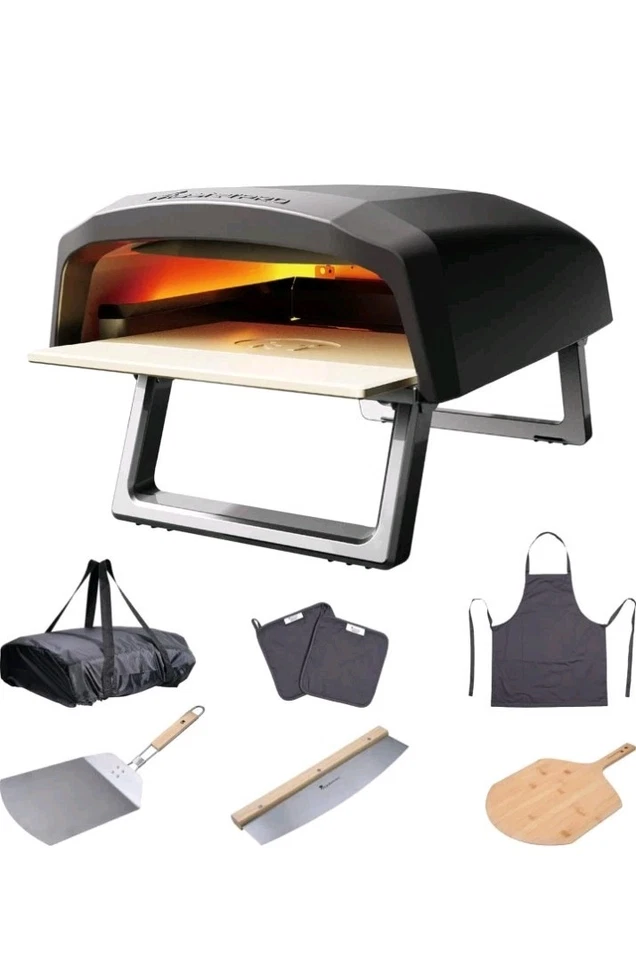 Set MasterPro Pizza Oven forno a gas funzione di cottura rapida a 500 °C