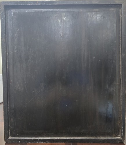 Early 1800's Chinese Oak Cabinet Black Laquer/Painted Figurines Door 3 Drawers - Picture 9 of 12