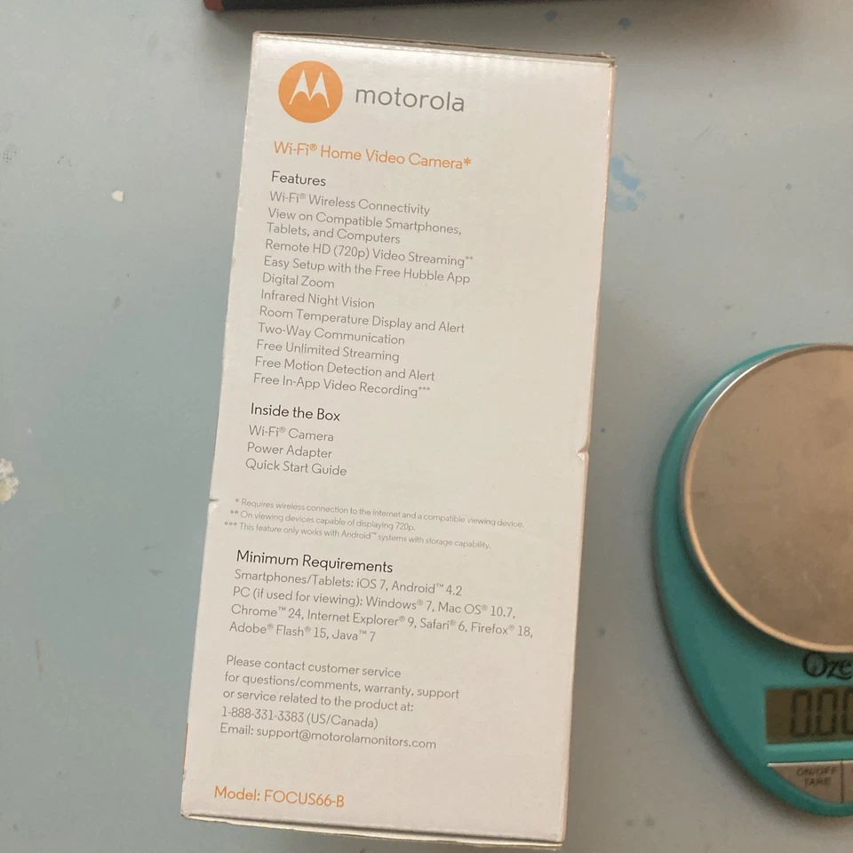 NUEVA Caja Abierta Motorola FOCUS68 Wi-Fi Cámara de Video Monitoreo Hogar HD Wi-Fi Foto 4 de 4