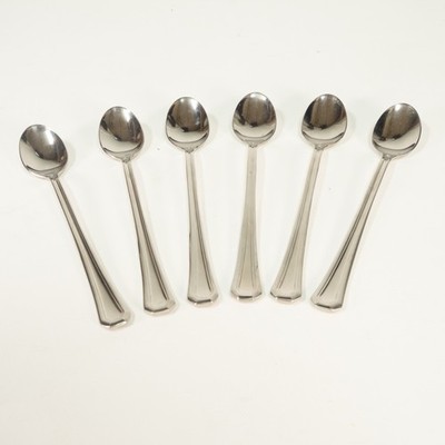 Set of 6 Gorham FAIRVIEW 18/10 Glossy Iced Tea Spoons Stainless Nice!