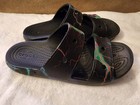 Crocs Lightning Black Green Two Strap Classic Sandals Slide Mens 5 Women's 7 — photo 4