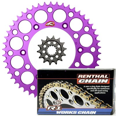 Renthal Honda CRF450R 14/48 Purple Ultralight F/R Sprockets & Works Chain Kit